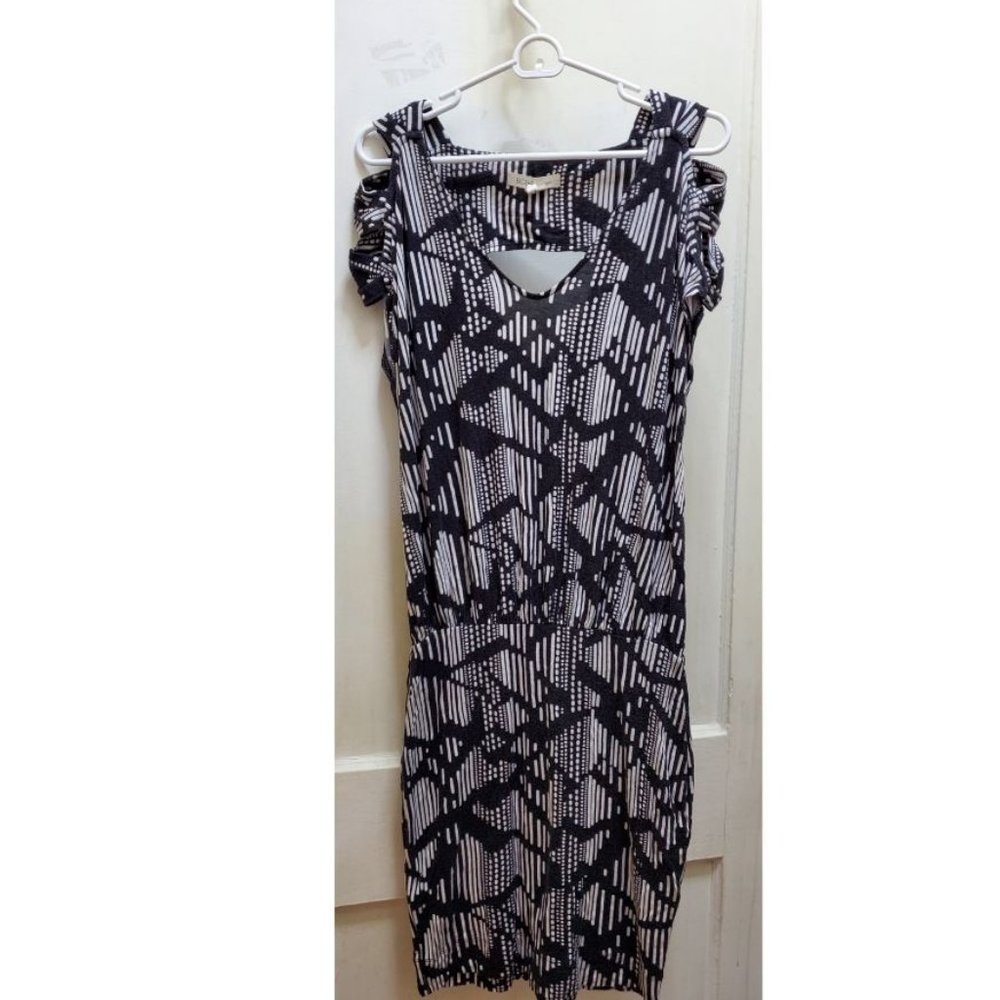 BCBG Generation Cutout Dress with Geometric Print
